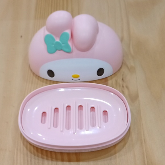 Sanrio My Melody Soap Dish Tray w Cover Drain - Picture 6 of 15